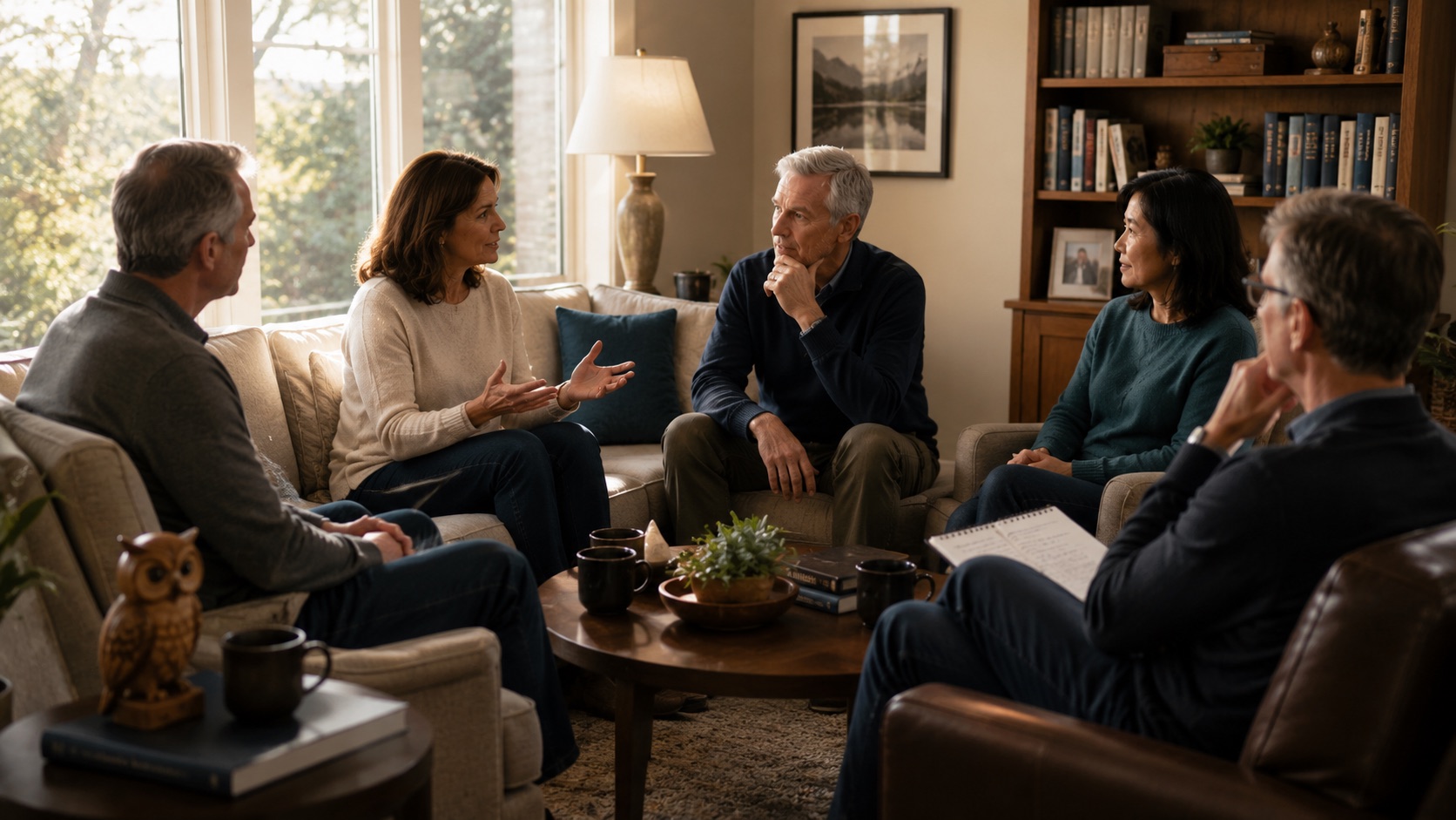 A small group in conversation