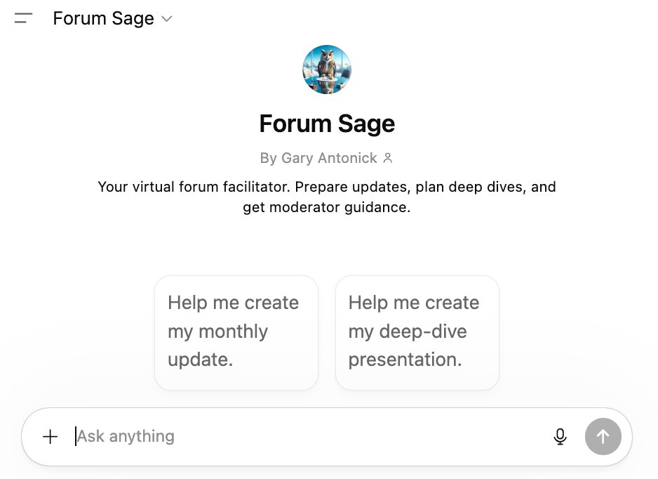 Forum Sage on ChatGPT